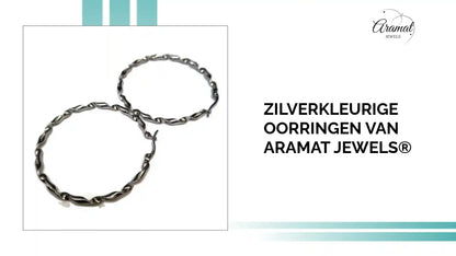 Zilverkleurige Oorringen van Aramat Jewels&reg; by@Outfy