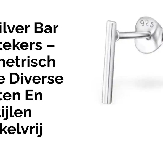 925 Zilver Bar Oorstekers &ndash; Geometrisch Staafje Diverse Maten en Stijlen Nikkelvrij by@Outfy