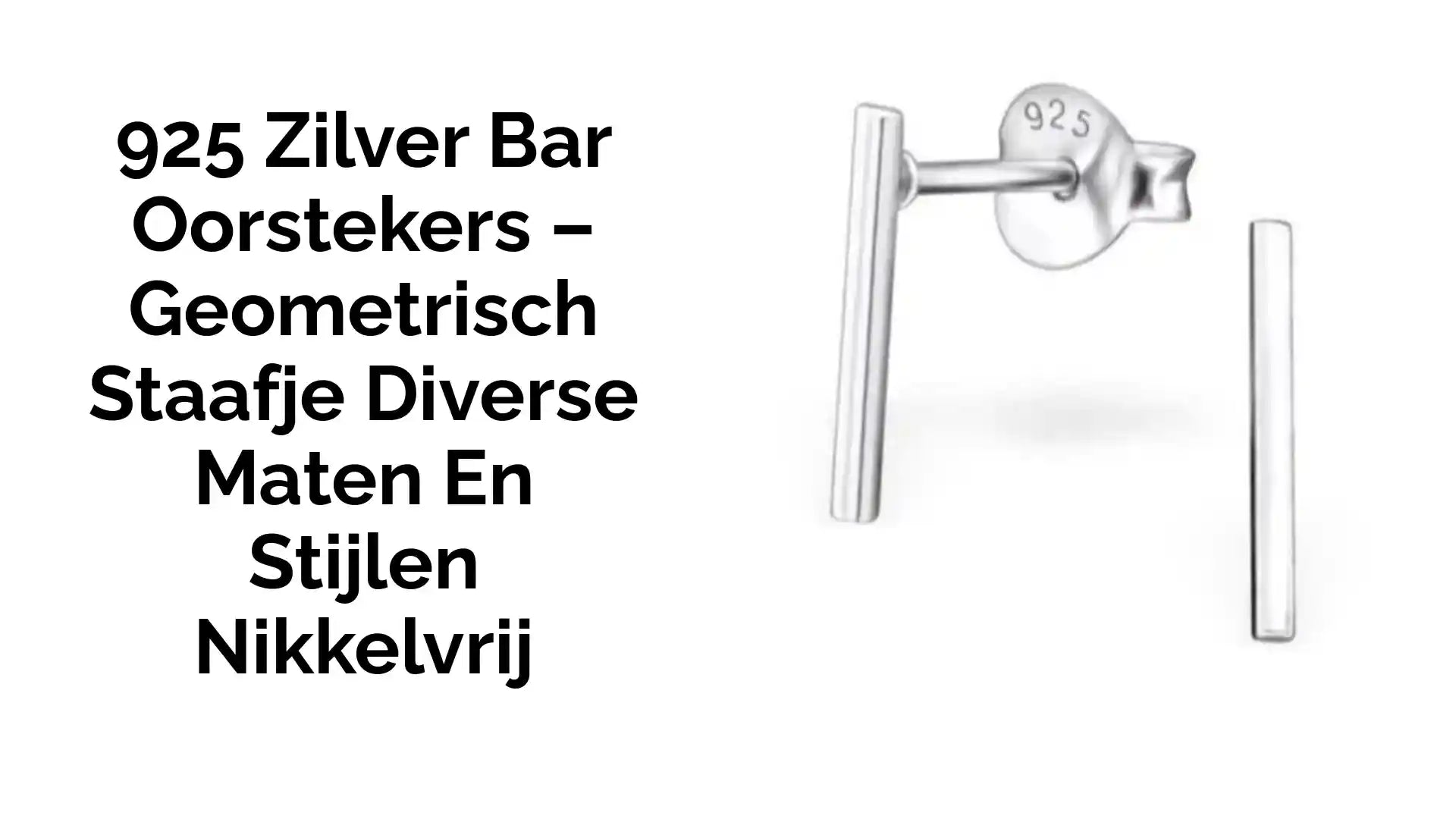 925 Zilver Bar Oorstekers &ndash; Geometrisch Staafje Diverse Maten en Stijlen Nikkelvrij by@Outfy