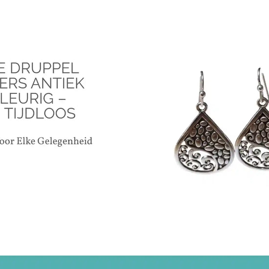 Klassieke Druppel Oorhangers Antiek Zilverkleurig &ndash; 37x20mm Tijdloos by@Outfy