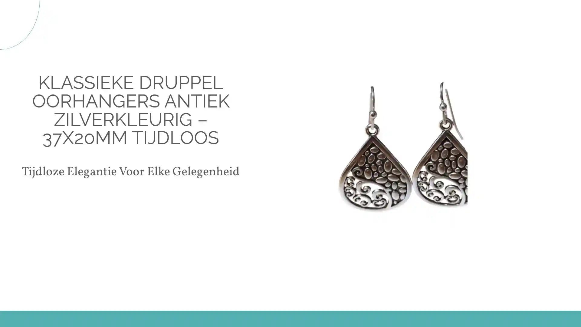 Klassieke Druppel Oorhangers Antiek Zilverkleurig &ndash; 37x20mm Tijdloos by@Outfy