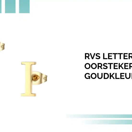 RVS letter I oorstekers goudkleurig by@Outfy