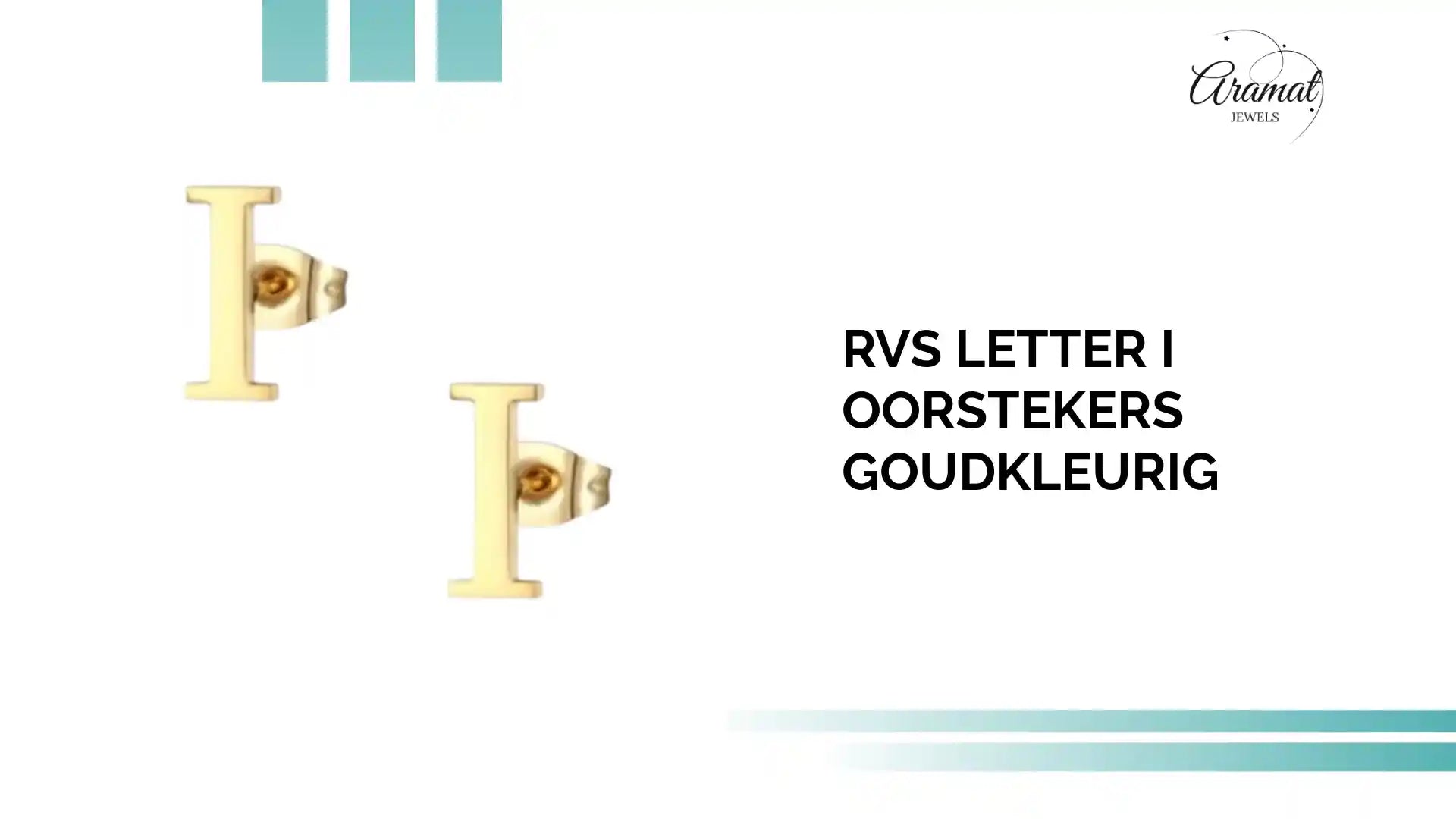 RVS letter I oorstekers goudkleurig by@Outfy