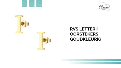 RVS letter I oorstekers goudkleurig by@Outfy
