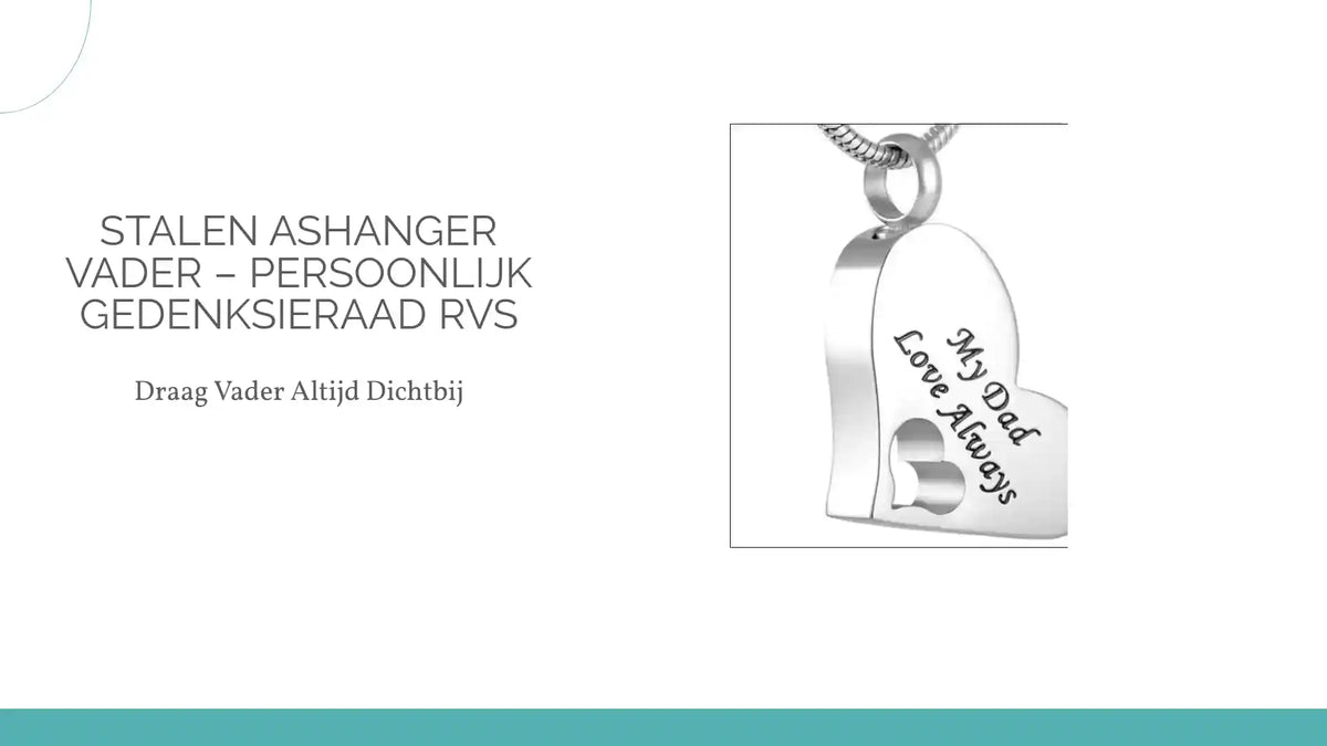 Stalen Ashanger Vader &ndash; Persoonlijk Gedenksieraad RVS by@Outfy