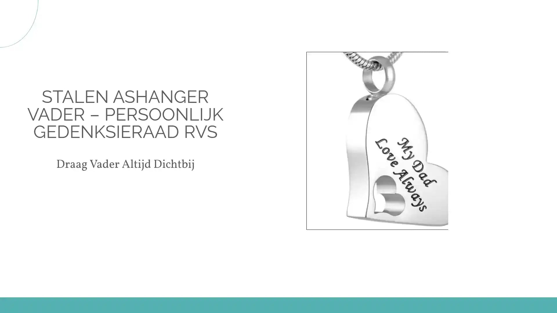 Stalen Ashanger Vader &ndash; Persoonlijk Gedenksieraad RVS by@Outfy