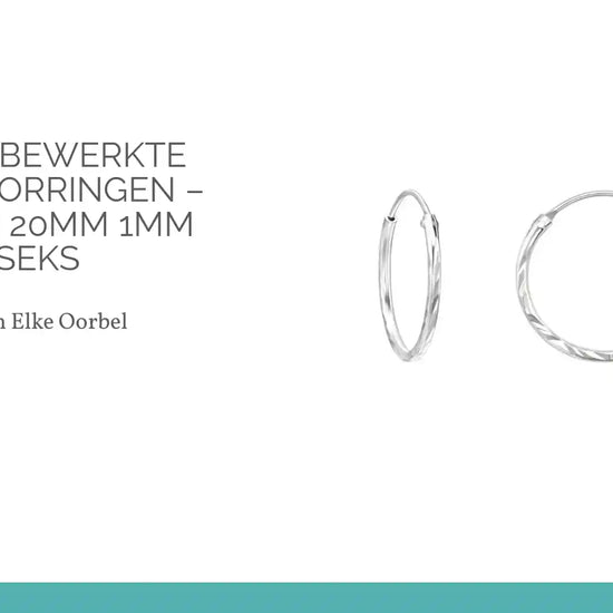 Zilveren Bewerkte Huggies Oorringen &ndash; 925 Zilver 20mm 1mm Uniseks by@Outfy
