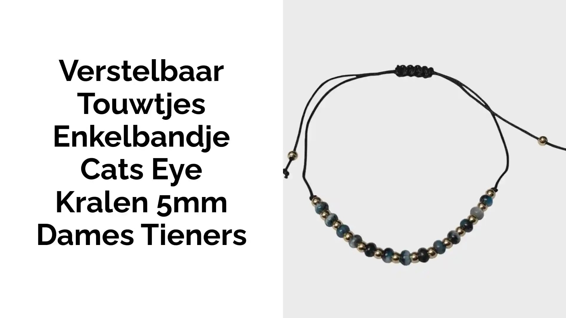 Verstelbaar Touwtjes Enkelbandje Cats Eye Kralen 5mm Dames Tieners by@Outfy