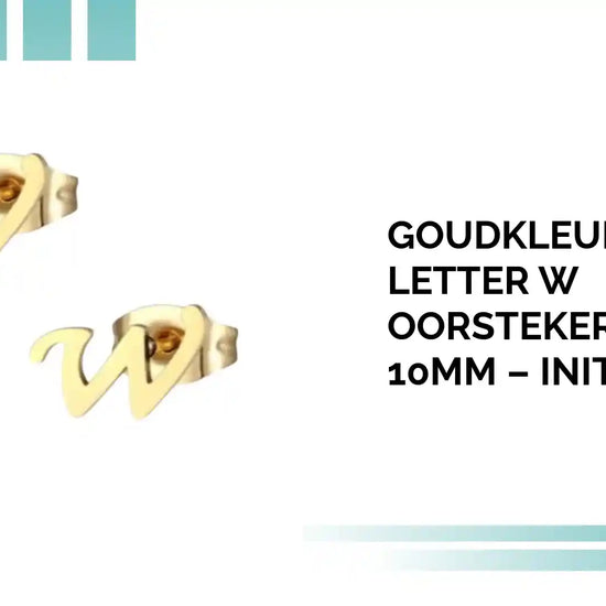 Goudkleurige Letter W Oorstekers Staal 10mm &ndash; Initiaal RVS by@Outfy