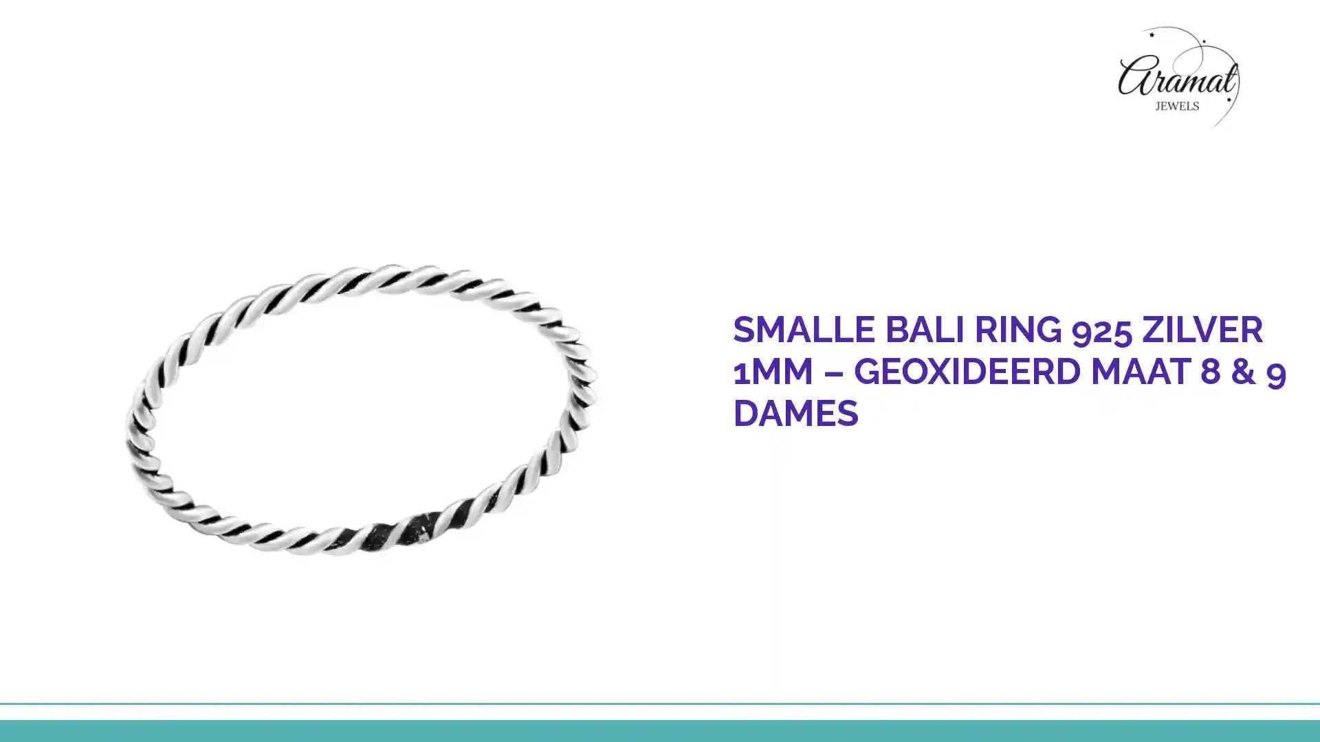 Smalle Bali Ring 925 Zilver 1mm &ndash; Geoxideerd Maat 8 &amp; 9 Dames by@Outfy