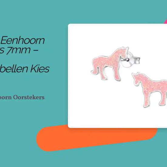 925 Zilver Eenhoorn Oorstekers 7mm &ndash; Unicorn Kinderoorbellen Kies Kleur by@Outfy