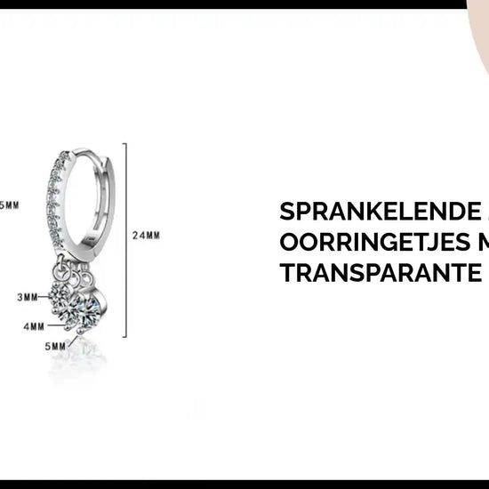 Sprankelende Zilveren Oorringetjes met Transparante Zirkonia by@Outfy