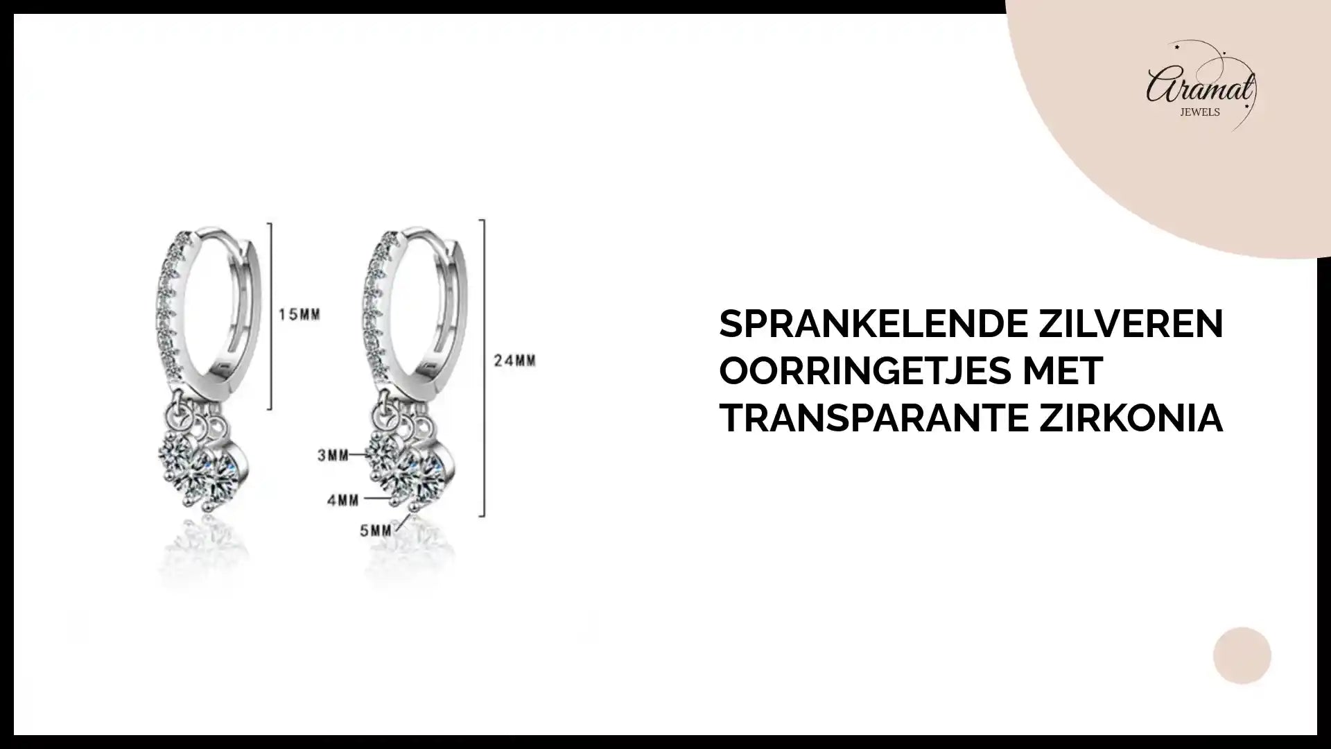 Sprankelende Zilveren Oorringetjes met Transparante Zirkonia by@Outfy