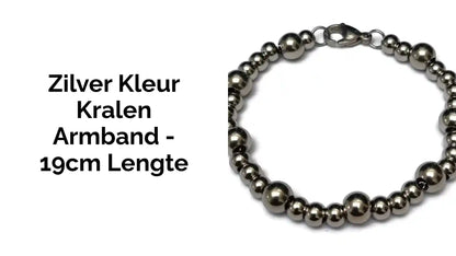 Zilver Kleur Kralen Armband - 19cm Lengte by@Outfy