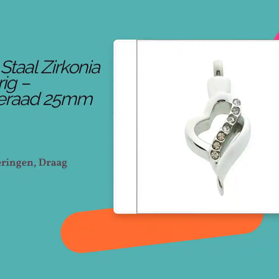 Ashanger Staal Zirkonia Zilverkleurig &ndash; Gedenksieraad 25mm by@Outfy