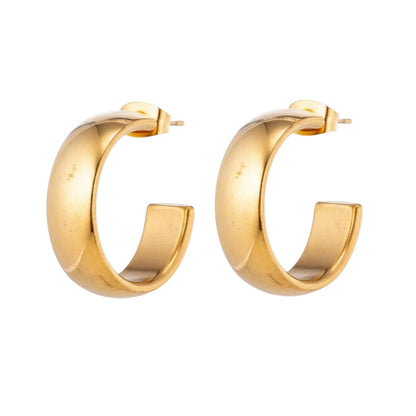 Oorbellen – 22mm Hoepel Creool Glad RVS Goudkleur Unisex