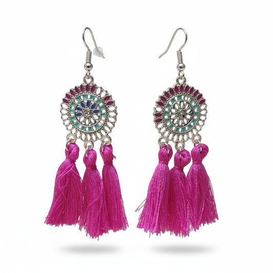 Tassel earrings boho style