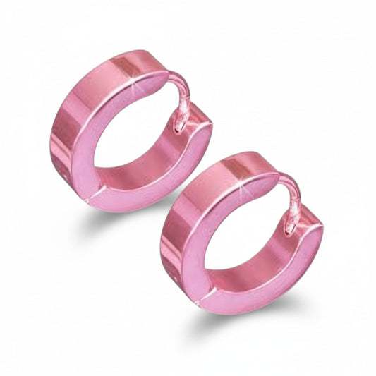 Luxurious Pink Steel Earrings