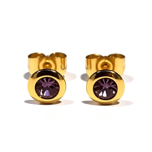 Light Purple Earrings gold-colored stainless steel