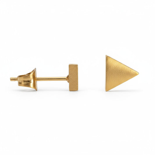 Steel Triangle Earrings Gold Color – 4mm