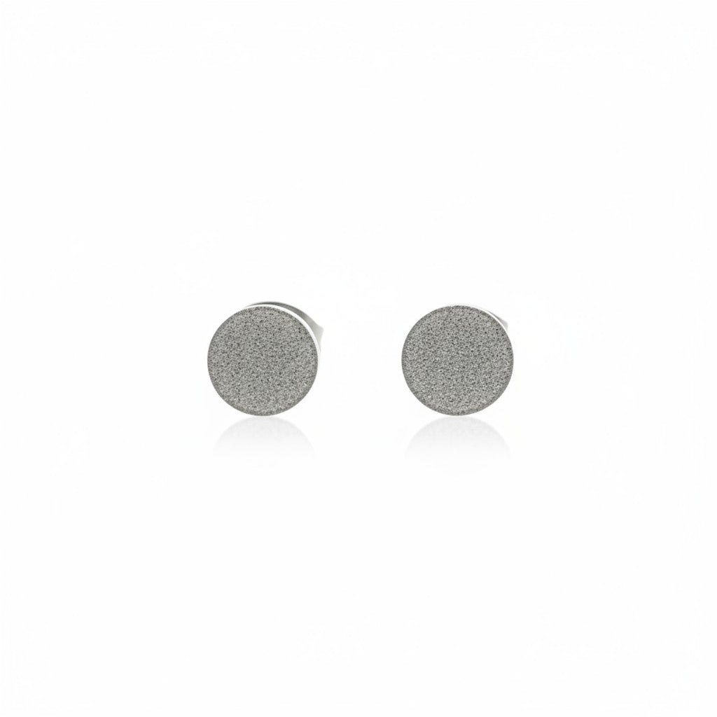 Steel Earrings with Diamond-etched Design - Aramat