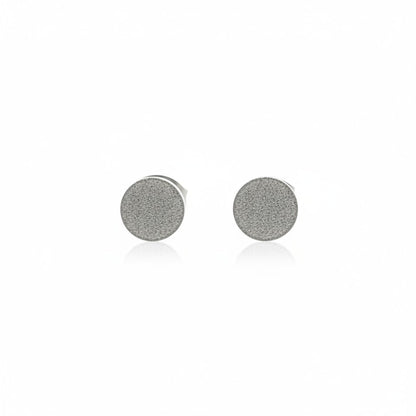 Steel Earrings with Diamond-etched Design - Aramat
