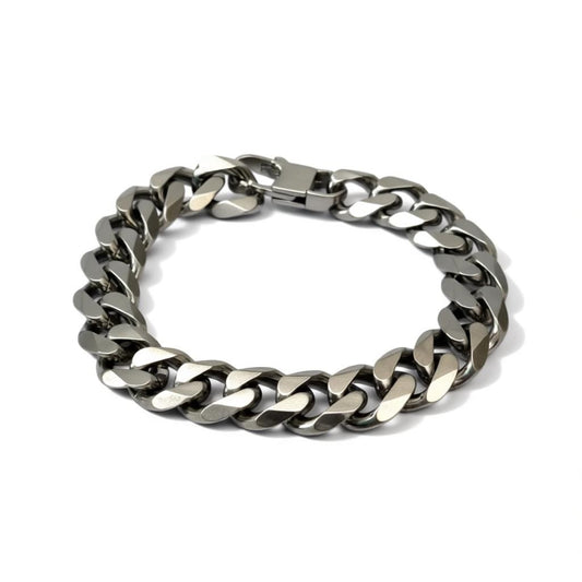 Stainless Steel Bracelet with Curb Cuban Link