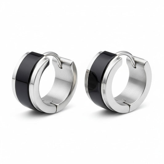 Bicolor Steel Earrings 13mm: Stainless Steel Quality