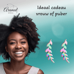 Regenboog blad oorstuds 12×4 mm - oor1989 - Oorbellen kopen# - 12mm - alles - blad