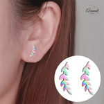 Regenboog blad oorstuds 12×4 mm - oor1989 - Oorbellen kopen# - 12mm - alles - blad