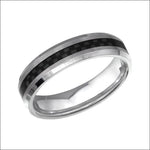 Titanium Ring met Zwarte Carbon Fiber - Maat 21 | Ringen