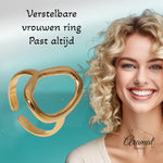 Stalen Verstelbare Ring - Ovale Cirkel - One Size