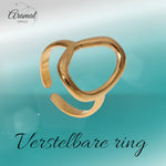 Stalen Verstelbare Ring - Ovale Cirkel - One Size