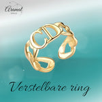 Stalen Verstelbare Open Ring - CD & Schakels - One Size