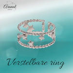 Stalen Verstelbare Open Ring - Sterretjes & Dots - One Size