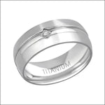 Trouwring Van Witgoud Met Diamant, Ring Titanium Zirkonia Zilverkleurig Maat 20.