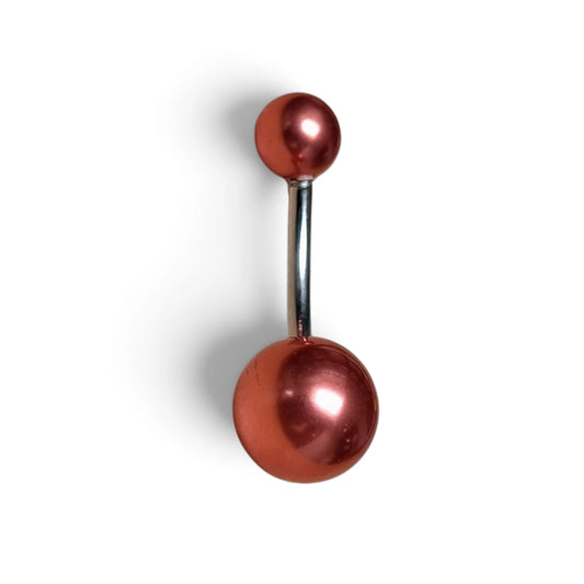 Red Pearl Navel Piercing Made of Surgical Steel