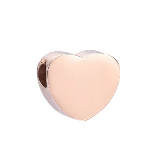 Rosékleurige asbedel hart – roestvrij staal 13mm - Aramat Jewels - Asbedels - cadeautip