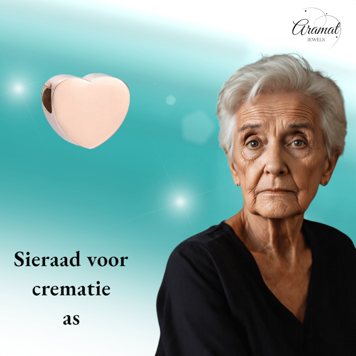 Rosékleurige asbedel hart – roestvrij staal 13mm - Aramat Jewels - Asbedels - cadeautip