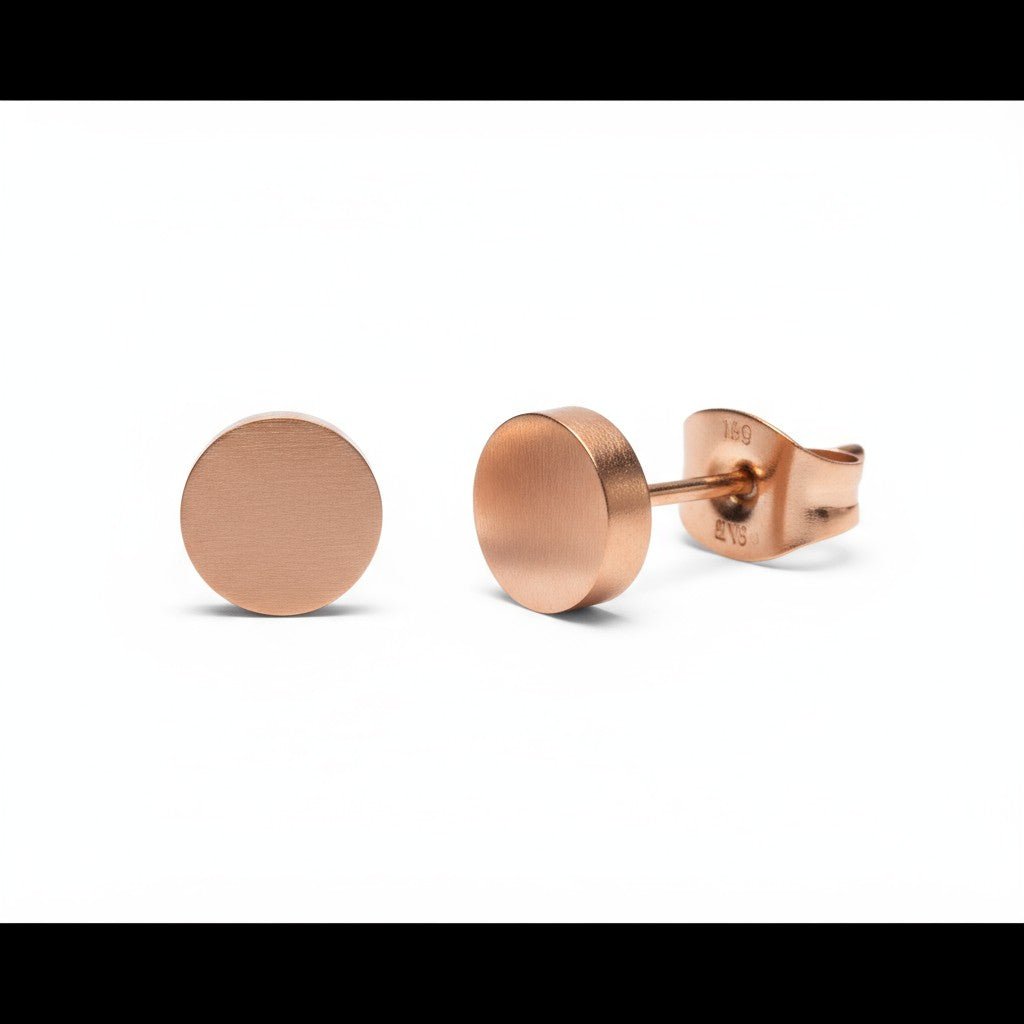 Rosekleurige Ronde Oorstekers RVS 6mm - Aramat Jewels - Oorbellen - cadeautip