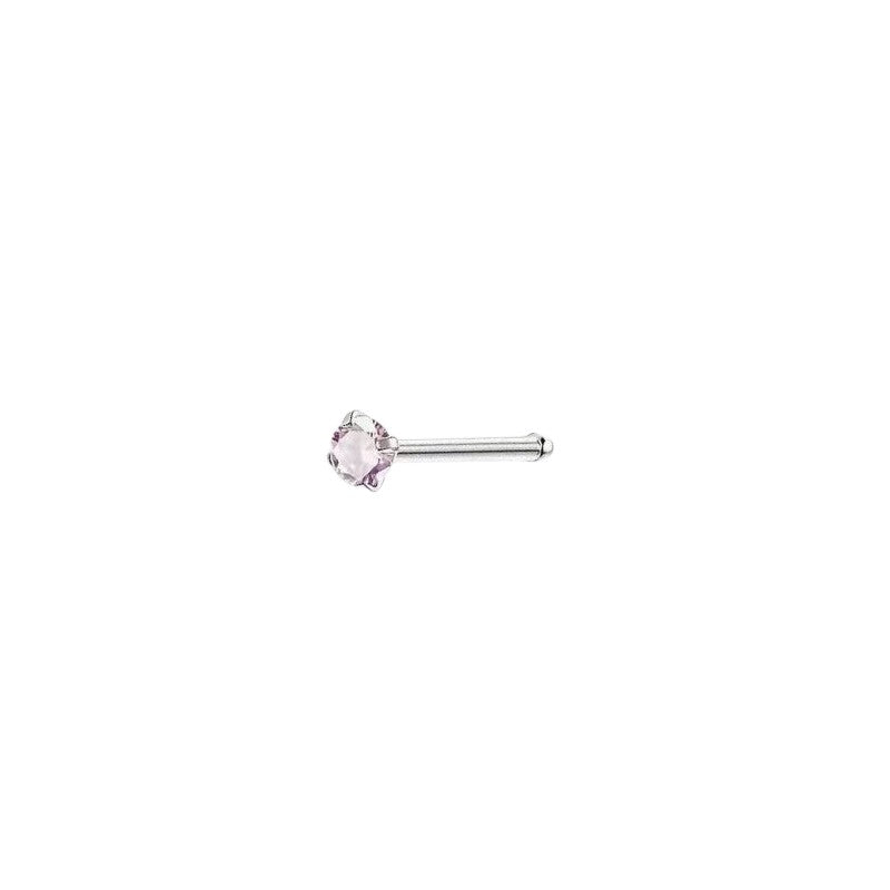 Stalen Neuspiercing Ronde Zirkonia 2mm – Recht Staafje Meerdere Kleuren