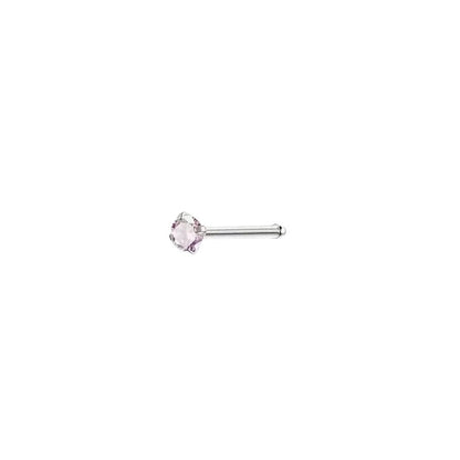 Stalen Neuspiercing Ronde Zirkonia 2mm – Recht Staafje Meerdere Kleuren