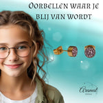 Roze kristallen oorstekers 6 mm – goudkleurig - oor3104 - Oorbellen kopen# - 6mm - alles - cadeau