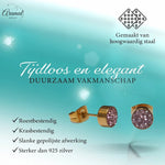 Roze kristallen oorstekers 6 mm – goudkleurig - oor3104 - Oorbellen kopen# - 6mm - alles - cadeau