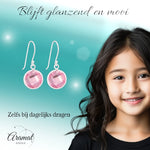 Zilveren Oorhangers - Roze Zirkonia - Kind & Vrouw