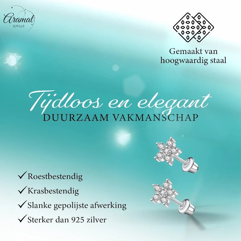 RVS bloem oorbellen kind 7mm – Schroefsluiting - oor6271 - 72438 - Oorbellen kopen# - 7mm - alles - bloem