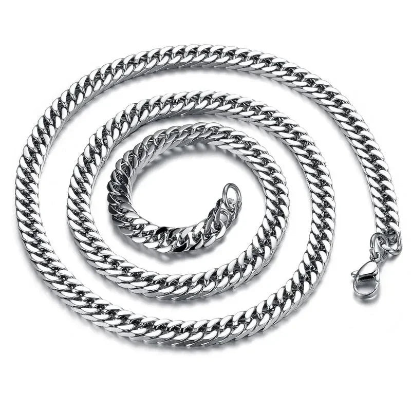 RVS Curb Chain Ketting Zilverkleur 50 - 60cm - Stoere Schakelketting - Aramat Jewels - Halskettingen - cadeautip