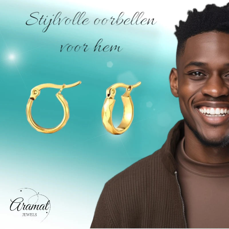 RVS Goudkleurige Oorringetjes 10mm- Kleine Hoops