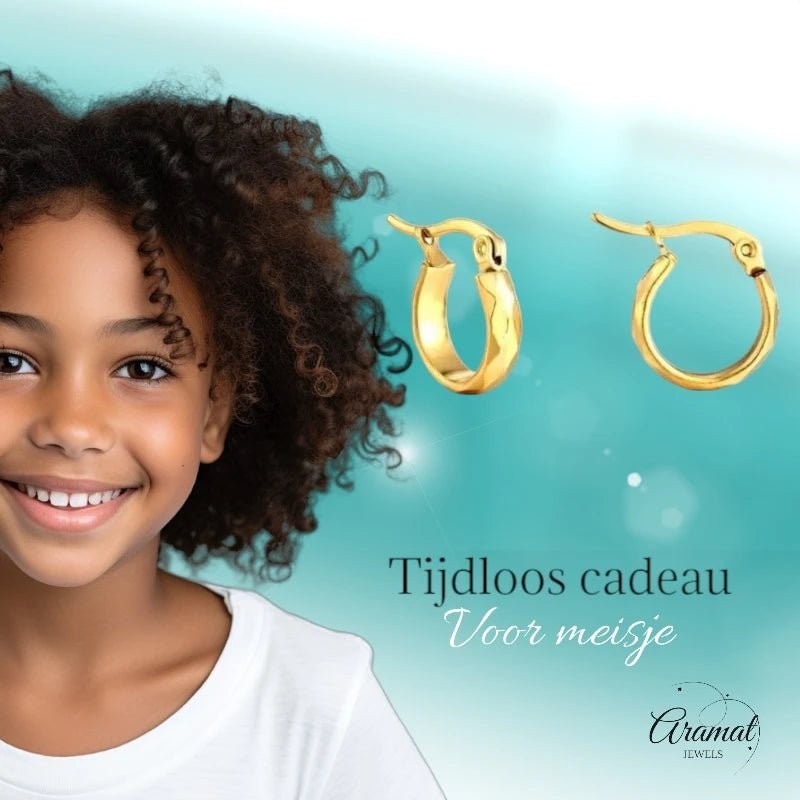 RVS Goudkleurige Oorringetjes 10mm - Kleine Hoops - oor2008 - fg - Oorringen kopen