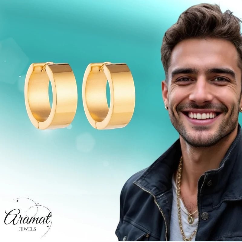 RVS Hoepel Oorringen Glad Goudkleur 20mm - Dames - Aramat Jewels - Oorringen - cadeautip